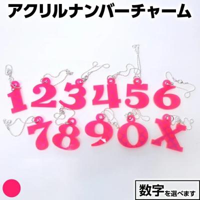 ふるさと納税 古賀市 【蛍光ピンク】アクリルナンバーチャーム