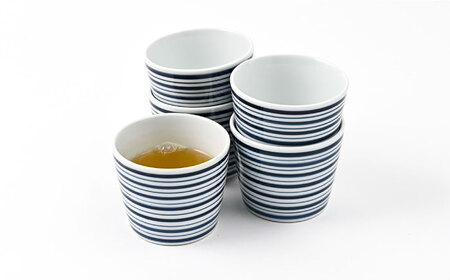 【波佐見焼】 和福 マルチカップ ボーダー  5個セット そば猪口 オリジナル 縁起もの【福田陶器店】[PA390]