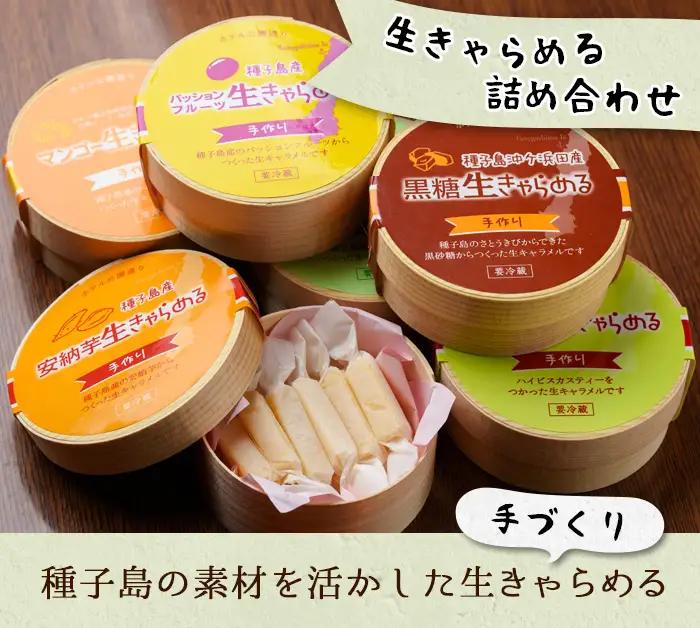 n018 生キャラメル 詰め合わせ 6種・各12粒入 国産 種子島 生 きゃらめる 安納芋 緑茶 黒糖 ハイビスカスティー パッションフルーツ マンゴー さとうきび 【ホテルレストラン公園通り】