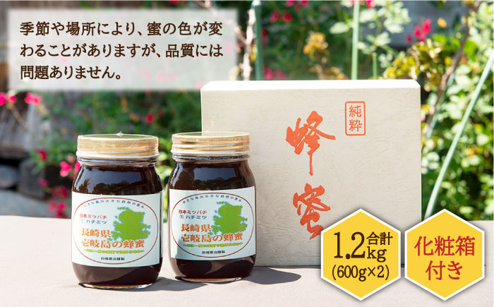 ニホンミツバチ 生蜂蜜 600g×2（化粧箱付き） 《壱岐市》【憲ちゃんハチミツ】[JCL006] ハチミツ 蜂蜜 日本蜜蜂 ギフト プレゼント 贈り物 化粧箱 60000 60000円 6万円