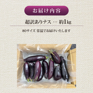 安田町産 「超」 訳あり ナス なす 1kg  新鮮 野菜 茄子 産地直送 季節限定 夏野菜 ナス 訳あり TR-0001