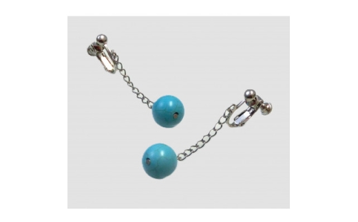 ターコイズブルーのSwingイヤリング　10mmラウンド【1699228】