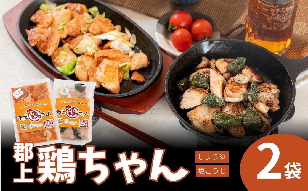 
            【12/25迄の決済完了で年内発送】郡上鶏ちゃん2袋セット 味付け肉 もも 胸 醤油 塩麹 食品 精肉 肉加工品 鶏肉 セット 詰め合わせ 8000円 年内配送 年内お届け
          