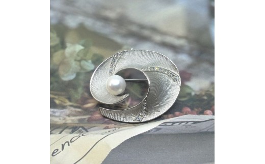 1980 ブローチ・うずまき（A）（淡水本真珠・ボタン） ブローチ 真珠のブローチ 淡水真珠 贈り物 かわいいアクセサリー アクセサリー カジュアルアクセサリー オシャレ クリスマスプレゼント 渦巻