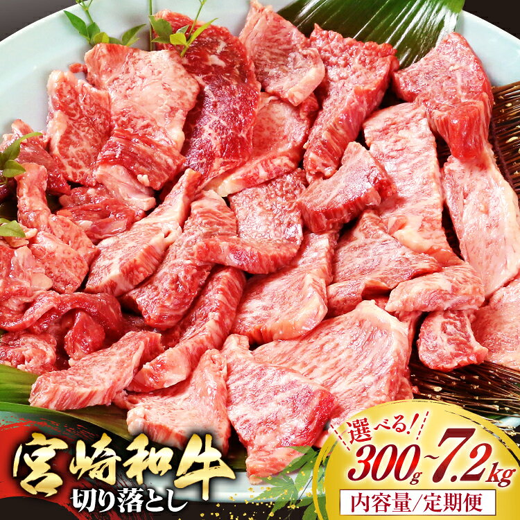 【ふるさと納税】 牛肉 訳あり 選べる 内容量 発送回数 宮崎和牛 切り落とし 焼肉 300g 600g 900g 1.2kg [道の駅「日向」物産館 宮崎県 日向市 452061170] 切落し 黒毛和牛 宮崎県産 焼き肉 国産 定期 ふるさと納税 冷凍 牛 肉 訳アリ 厚め カット きりおとし