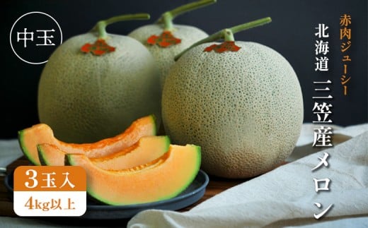 
                  《2026年分受付中》三笠メロン3玉入(4.0kg以上) | メロン 先行予約 3玉 フルーツ 4.0kg 果物 デザート グルメ 旬 取り寄せ 贈り物 ふるさと納税 三笠市 三笠【0130101】
                