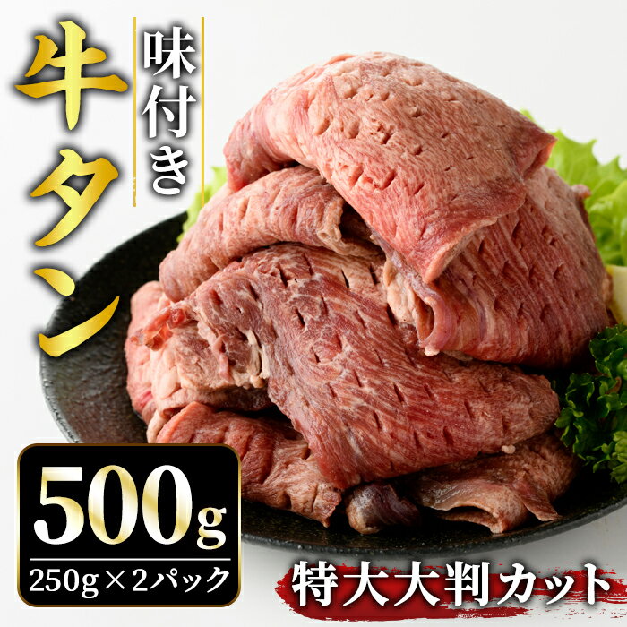 【ふるさと納税】牛タン特大大判カット500g（250g×2）