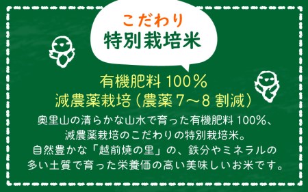 新米 令和7年産 米 定期便 ≪6ヶ月連続お届け≫ 特別栽培米 コシヒカリ 5kg × 6回 福井県産米（有機肥料100% 農薬7割減）【人気品種 こしひかり 計30キロ】 [e10-j003]