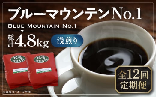 【豆でお届け】【全12回定期便】ブルーマウンテン NO.1 コーヒー ( 浅煎り ) 《豊前市》【稲垣珈琲】 珈琲 コーヒー 豆 粉 [VAS151]