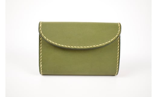 【minca】栃木レザーの三つ折り財布 ミドルサイズ ハンドステッチ滑らかな手触り/Middle wallet 01/オリーブ　518【雑貨 ファッション 人気 おすすめ 】