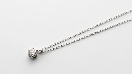 プラチナ900　天然ダイヤモンド0.10ｃｔ　爪留めネックレス FNP-1 250-001