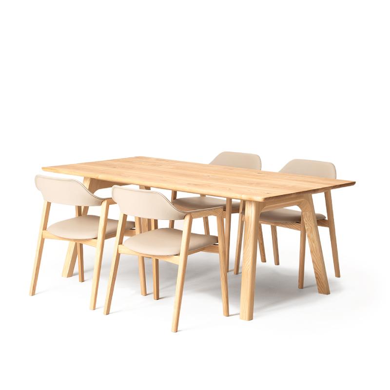 【ふるさと納税】旭川家具 カンディハウス TEN ソリッドテーブル&アームチェアー4脚セット 北海道タモNF_01344 | 国産家具 ダイニングセット ダイニングテーブル テーブル 食卓 アームチェア 木製 無垢 革張り モダン 高級 5点セット ダイニング 旭川 送料無料