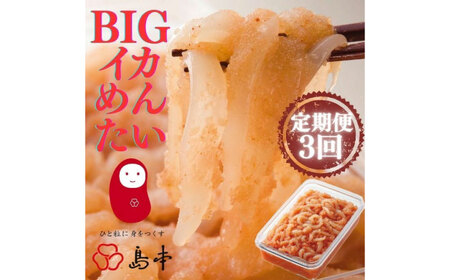 【全3回定期便】辛子明太子の島本・BIGイカめんたい400ｇ《築上町》【株式会社島本食品】[ABCR066]