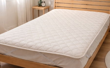 【ワイドダブル】天然コットン 混SEK 抗菌 防臭 わた ベッドパッド (155×200cm) CO50BP-WD | 寝具 睡眠 快適 熟睡 吸湿 ベッド 無地