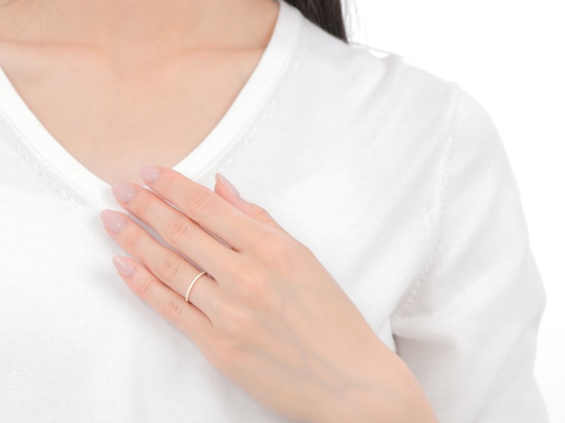 〈 甲府ジュエリー 〉K18 ダイヤモンド0.08ＣＴ極細リングＲ4004DI-Y