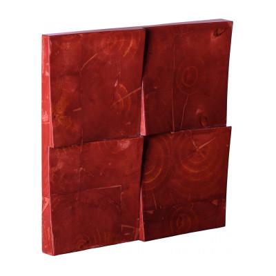 ふるさと納税 府中市 【壁面装飾】RadialSquare 瓦 [弁柄 Bengala (レッド)] |  | 01