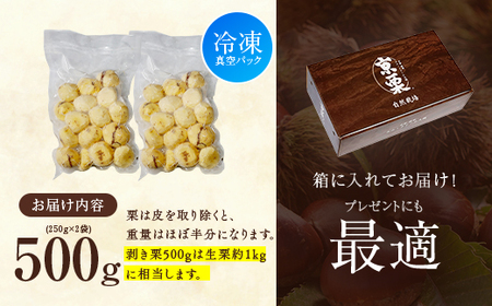 《12月発送》京栗 生むき栗 冷凍 500g（250g×2袋） / 栗 フルーツ 国産 綾部市 / エル・ファーム大槻［BSAR006］