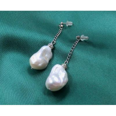 ふるさと納税 和泉市 淡水真珠大ぶりバロックピアス(ブラタイプ) |  | 01