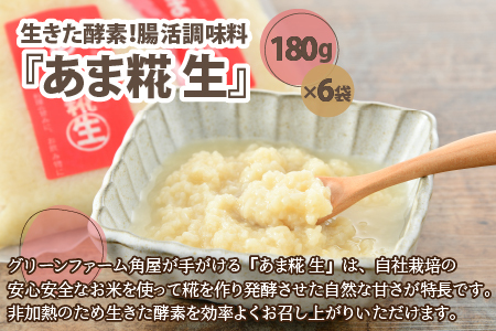 【無添加糀(こうじ)  福井県産】自家製調味料   あま糀生  免疫力アップ  腸活  180g×6袋