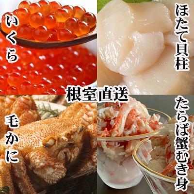 ふるさと納税 根室市 毛かに・いくら・ほたて・タラバガニむき身セット D-70055