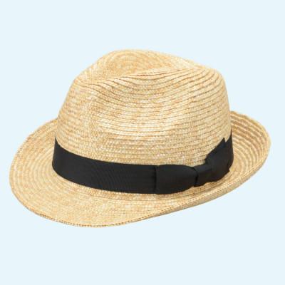 ふるさと納税 春日部市 春日部市伝統工芸品 田中帽子店　麦わら　ディーノ　ブラック　頭囲58cm(UK-H114-BK-M)