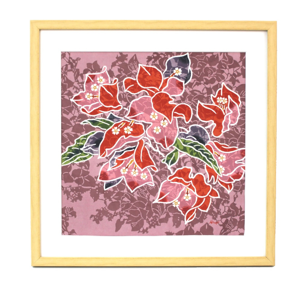 
            【宏次染工房 / 沖縄県認定工芸士 金城宏次】紅型額装 『ブーゲンビリア』 絵画 額入り 伝統工芸品 おしゃれ 沖縄市 / コザ工芸館ふんどぅ [BCAU009]
          