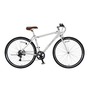 ヱビス自転車 クロスバイク・シマノ製外装7段変速・アルミフレーム・700×32c 軽量 電動なし Solid【マットホワイト】