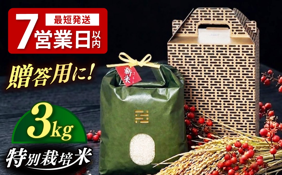 とくべつ の中の とくべつ  特別栽培米 夢つくし 3kg 【築上町】 / itoshimacco / 株式会社やました[ABEX001]