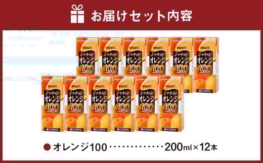 オレンジ100 200ml×12本 合計2400ml 厳選 みかん 果汁 100% 濃縮還元 ミカン オレンジ ジュース みかんジュース 常温 飲料 熊本県 らくのうマザーズ