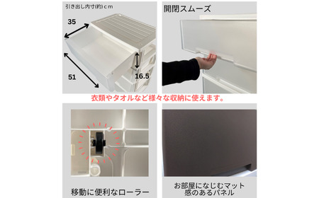NEWLIFE ワイドチェスト収納3段 マリンネイビー プラスチック 新生活