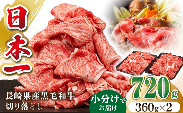 
            長崎県産黒毛和牛切り落とし 720g（360×2）《壱岐市》【弥川畜産】 冷凍配送 肉 牛肉 スライス 和牛 すき焼き 牛丼 贈答 プレゼント 小分け [JGF001]
          