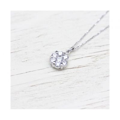 ふるさと納税 韮崎市 ネックレス PT900 プラチナ ダイヤモンド 0.3ct フラワー 小ぶり【f024-pt】 |  | 01