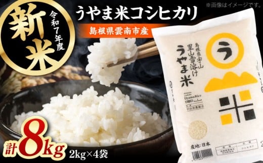 【新米】神話の里/吉田町「うやま米」コシヒカリ 8kg（2kg×4）白米 精米 コメ 島根県雲南市/有限会社藤本米穀店 [AIDB018]