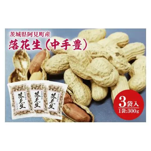 茨城県阿見町産 落花生 中手豊 300ｇ×3袋入り【ピーナッツ おつまみ 殻付き 国産 阿見町 茨城県】（04-27）