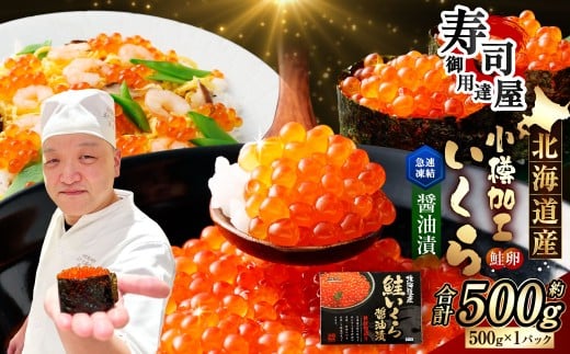 北海道加工 いくら醤油漬 約500g 1パック いくら醤油漬け いくら イクラ 醤油漬 醤油漬け 冷凍