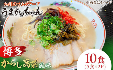うまかっちゃん 博多からし高菜風味 10食 (5袋×2パック) 広川町/亀井通産（株）[AFAR029]