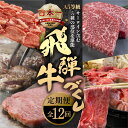 【ふるさと納税】【定期便】A5 飛騨牛 12回 定期便 計 6.5kg 12ヶ月 食べ比べ 1年 年間 牛肉 肉 和牛 国産牛 黒毛和牛 焼肉 すき焼き しゃぶしゃぶ ステーキ 赤身 霜降り サーロイン お楽しみ トキノ屋食品 本巣市 [mt669] 250000円