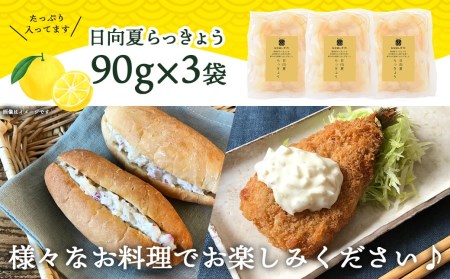 【お試し♪】日向夏らっきょう 90g×3袋≪みやこんじょ特急便≫ - らっきょう おつまみ 柑橘風味 90g×3袋 お試し (都城市)  ※ポスト投函_LA-C401-PF-Q