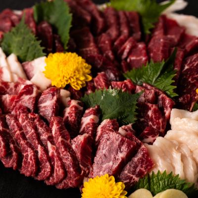 ふるさと納税 八代市 厳選 上馬刺しセット 合計約550g  霜降り 上赤身 フタエゴ たてがみ_047-3146-C |  | 01