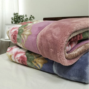 【シングルサイズ】吸湿発熱ふんわりアクリル2枚合わせ毛布 ブルー1枚  M-6701-BL