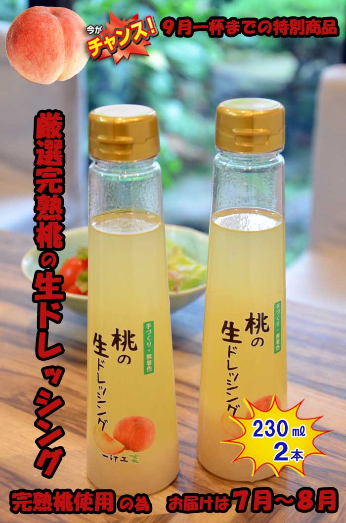 【ふるさと納税】『チャンス9月一杯までの特別商品』桃の生ドレッシング(230ml) 2本セット シーズン限定商品