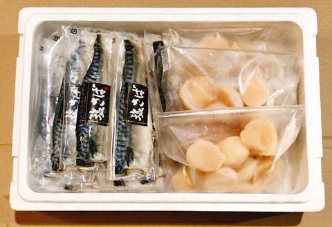 お刺身ほたて貝柱300g×3P＆塩さばフィレ1枚×20P C-09058
