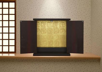 タツクラフト 紀州塗り ミニ仏壇 小 黒柿 木目