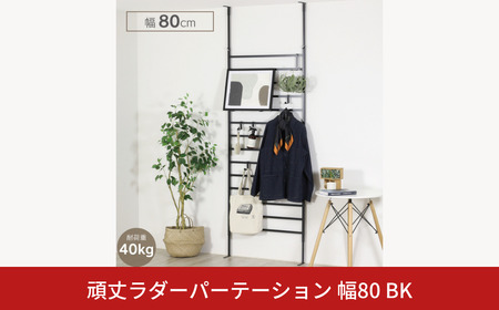 頑丈ラダーパーテーション幅80 ブラック YPL-642 ラダー 間仕切り つっぱり 燕三条 [川口工器] 【073S006】