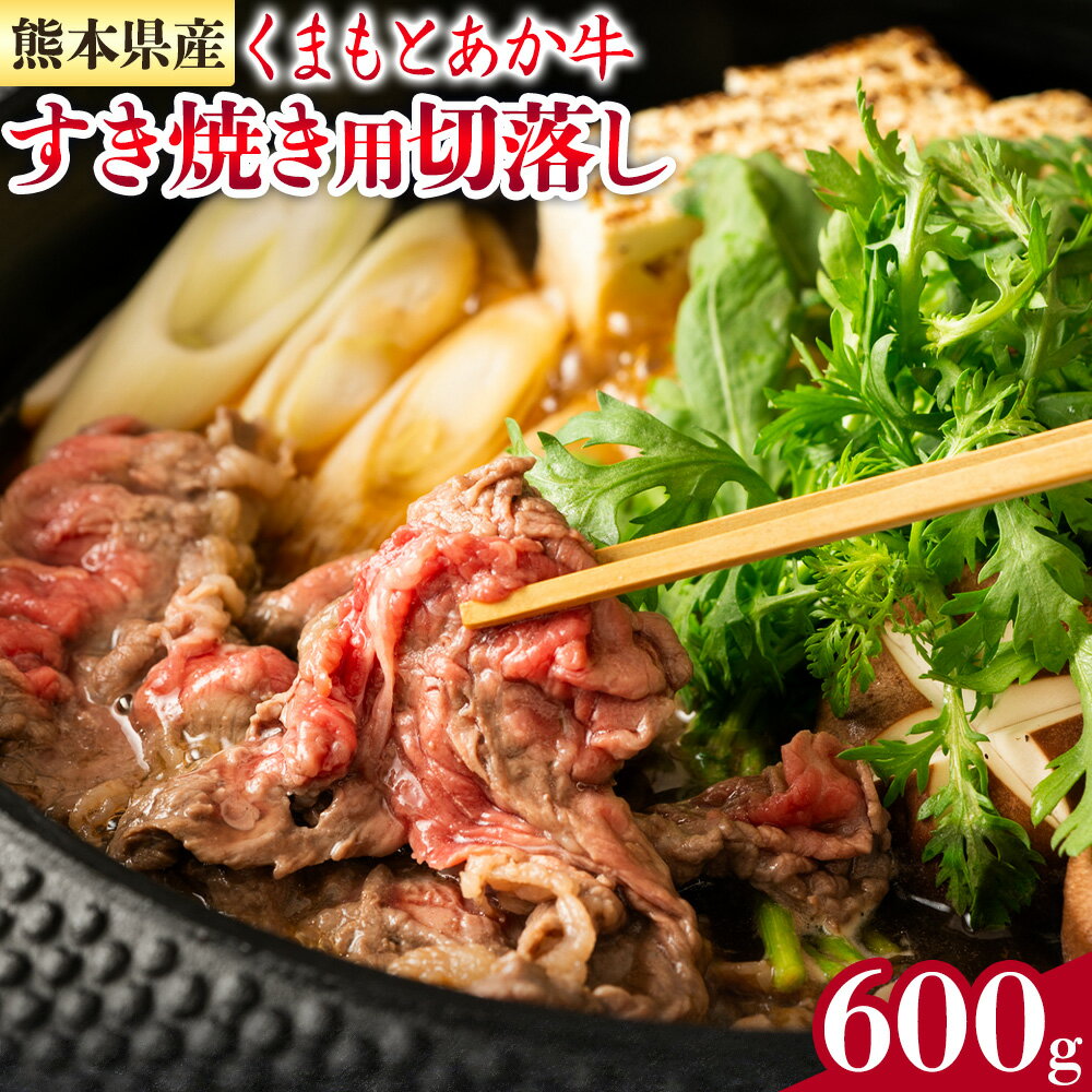 【ふるさと納税】GI認証 くまもとあか牛 すき焼き用 切り落し 合計600g 300g×2パック あか牛 赤牛 牛肉 すき焼き 肉じゃが カレー 冷凍 国産 九州産 熊本県産 菊池市《30日以内に出荷(土日祝除く)》