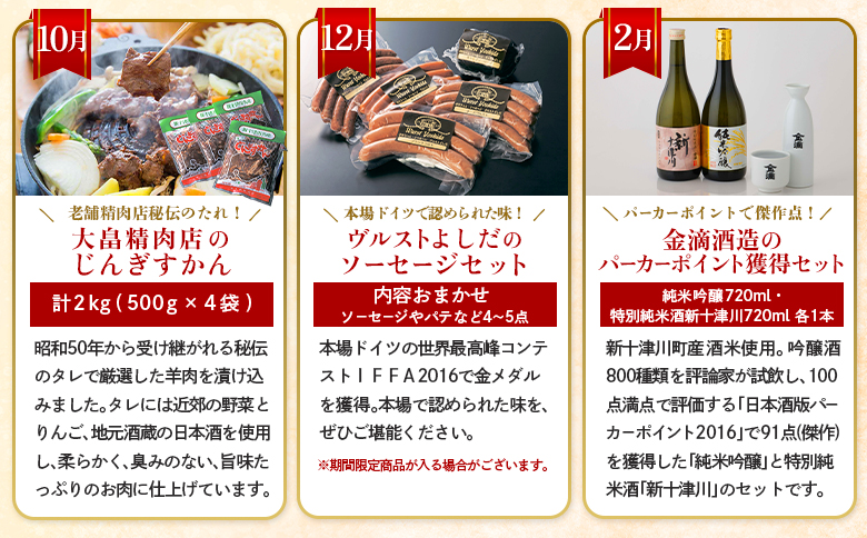 【定期便：全６回】加工品の定期便１【12028】