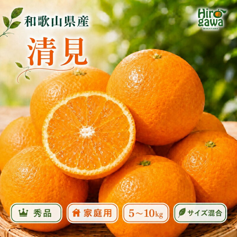 【ふるさと納税】 清見 秀品 家庭用 5kg ～ 10kg / きよみ くだもの 果物 果実 フルーツ 和歌山 有田 ※2027年3月上旬～2027年5月下旬に順次発送 //dekopon