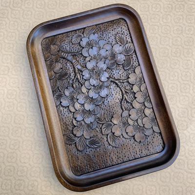 ふるさと納税 長野県 文具トレイ(さくら)(軽井沢彫)