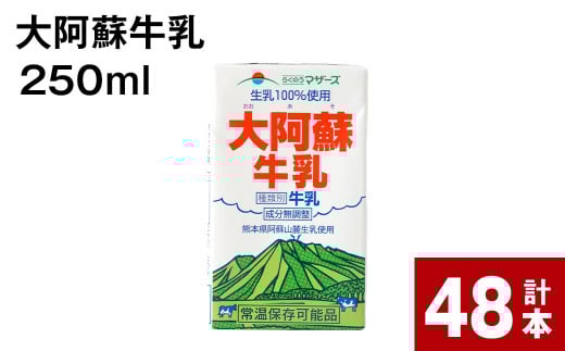 牛乳 250ml 計48本 計12L 常温保存  常温 らくのうマザーズ 大阿蘇牛乳 250ml 計48本