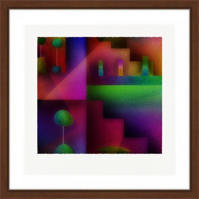 ふるさと納税 綾部市 影と灯 [しかくいえ]04【絵画】 額装サイズ266mmx266mm